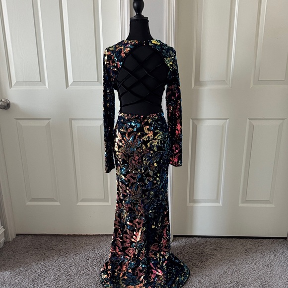 Fashion Nova Vibrant Sequin Long Sleeve Dress - Picture 5 of 7